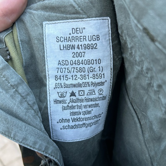 Men’s German camo fatigue, pants, size 30x30 - Picture 2 of 3